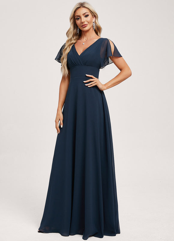 Robe Demoiselle D'Honneur Mousseline Beige - gallery 1