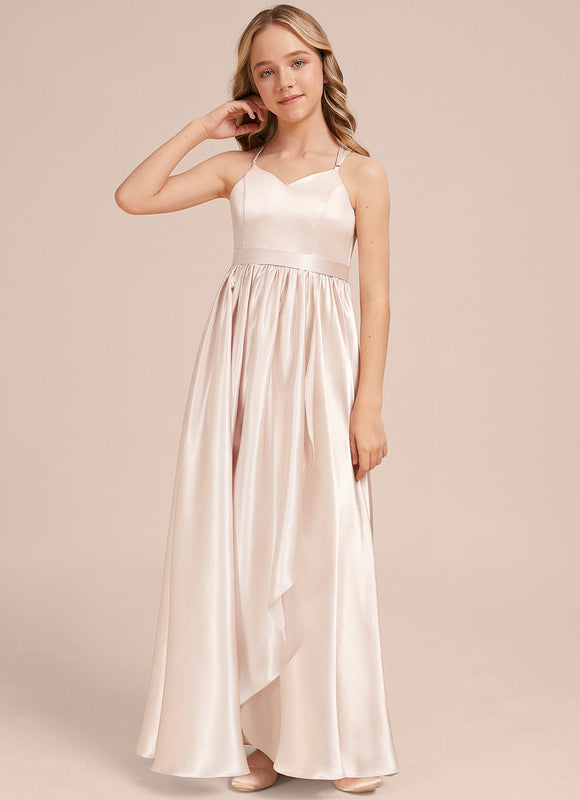 Robe Demoiselle D'Honneur Satin Émeraude Chic - gallery 4