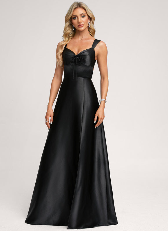 Robe Longue Demoiselle D'Honneur Rose Poudré - gallery 2