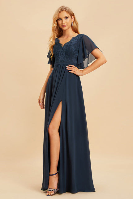 Robe Demoiselle D'Honneur Fluide Rose Pâle - gallery 3