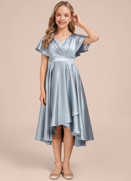 Robe Demoiselle D'Honneur Satin Ciel Ajustée