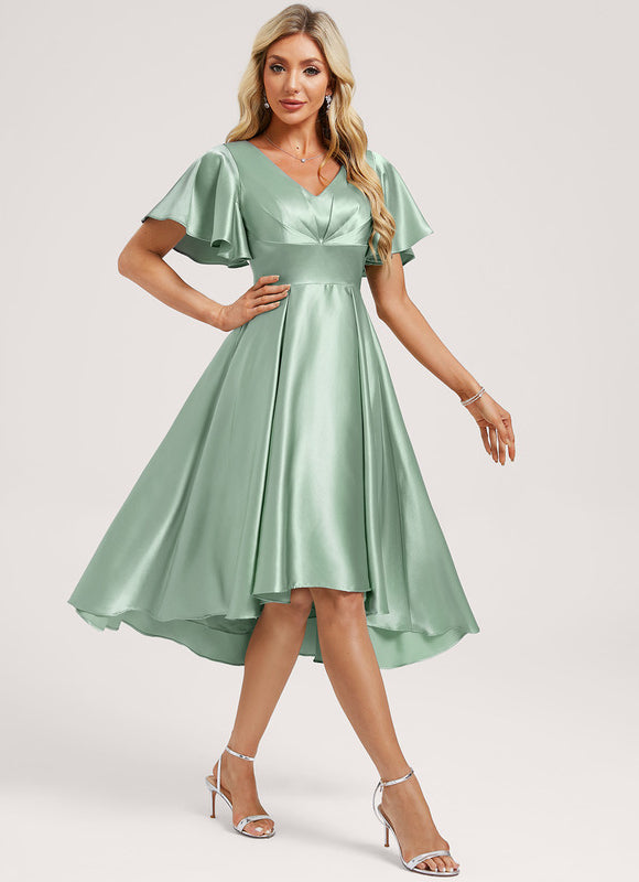 Robe Demoiselle D'Honneur En Satin - gallery 2