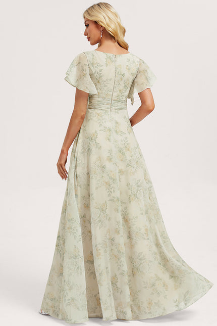 Robe Demoiselle D'Honneur À Volants Rose Pâle - gallery 4