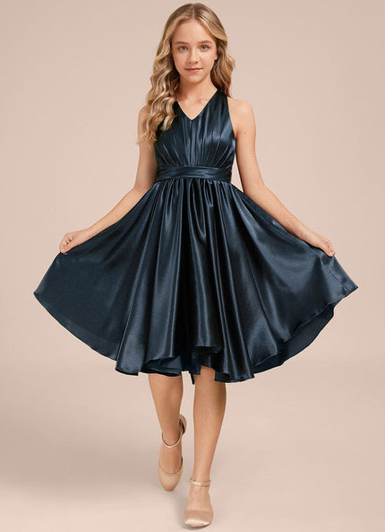 Robe Demoiselle D'Honneur Satin Ciel Ajustée