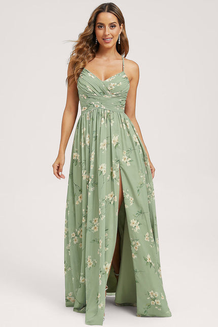 Robe Demoiselle D'Honneur Mousseline Beige - gallery 1