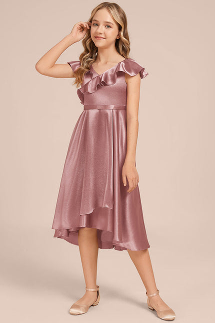 Robe Demoiselle D'Honneur Satin Ciel Ajustée - gallery 1