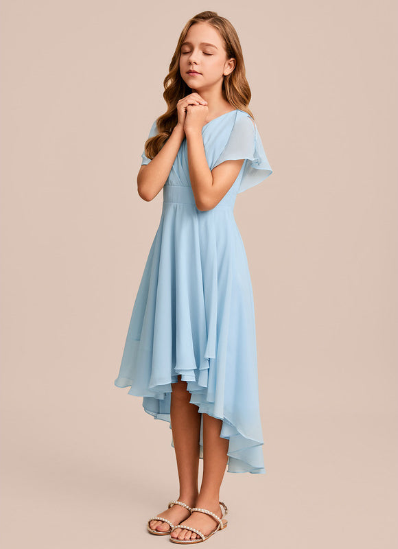 Robe Demoiselle D'Honneur Ailée Vert Pastel - gallery 2