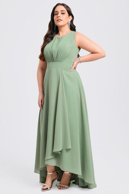 Robe Demoiselle D'Honneur Mousseline Verte - gallery 6