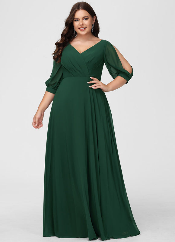 Robe Demoiselle D'Honneur À Volants Rose Pâle - gallery 5