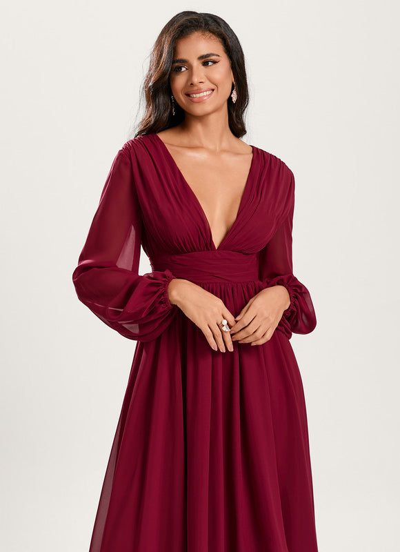 Robe Demoiselle D'Honneur Asymétrique Fluide - gallery 3