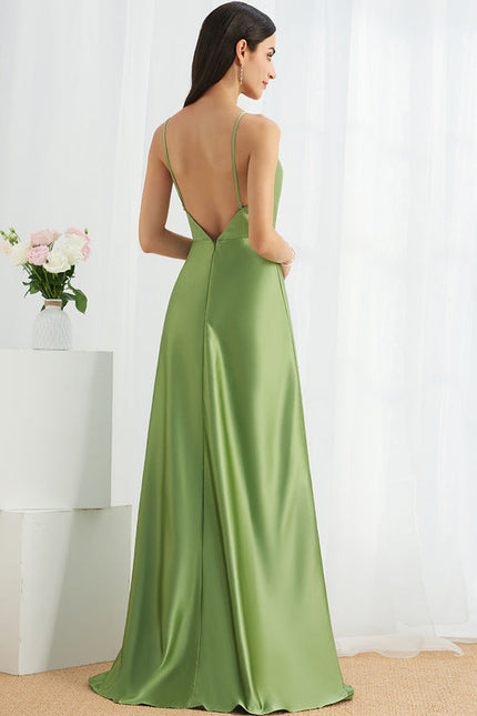 Robe Demoiselle D'Honneur Satin Rose Drapée - gallery 2