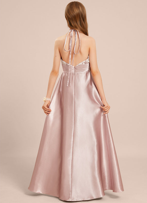 Robe Demoiselle D'Honneur Rose Dentelle - gallery 2