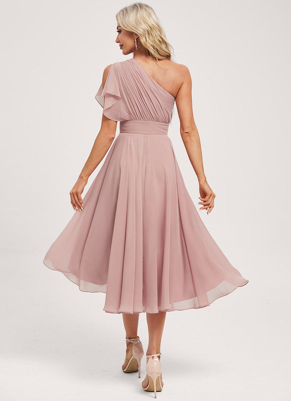 Robe Demoiselle D'Honneur Chiffon Rose - gallery 3