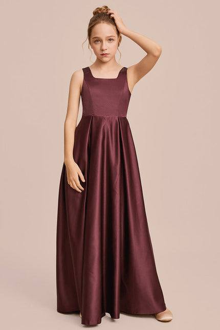 Robe Demoiselle D'Honneur Satinée Ciel - gallery 3