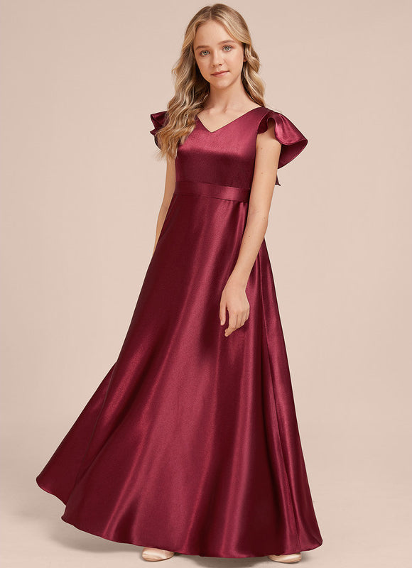 Robe Demoiselle D'Honneur Satin Émeraude Chic - gallery 1