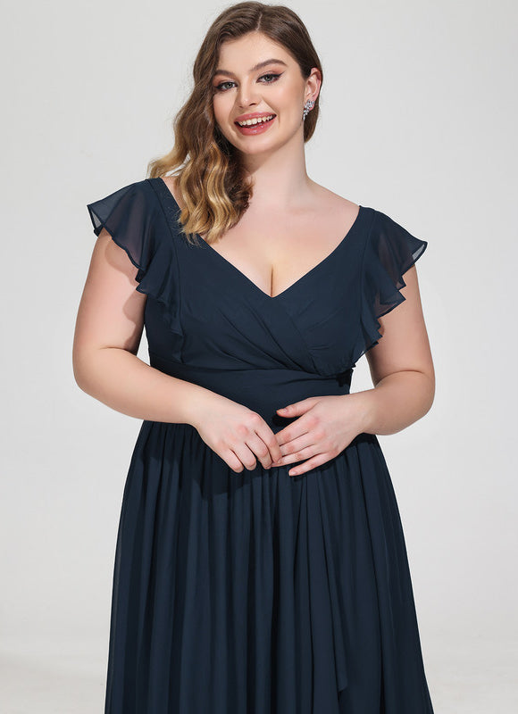 Robe Demoiselle D'Honneur À Volants Rose Pâle - gallery 9