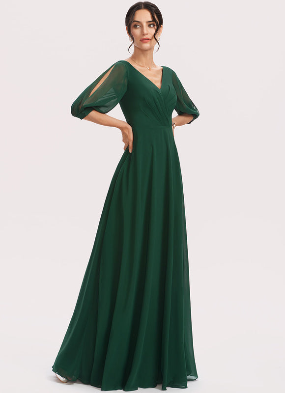 Robe Demoiselle D'Honneur À Volants Rose Pâle - gallery 4