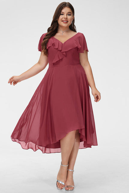 Robe Demoiselle D'Honneur Asymétrique Fluide - gallery 5