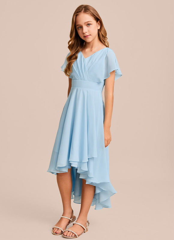 Robe Demoiselle D'Honneur Ailée Vert Pastel - gallery 4