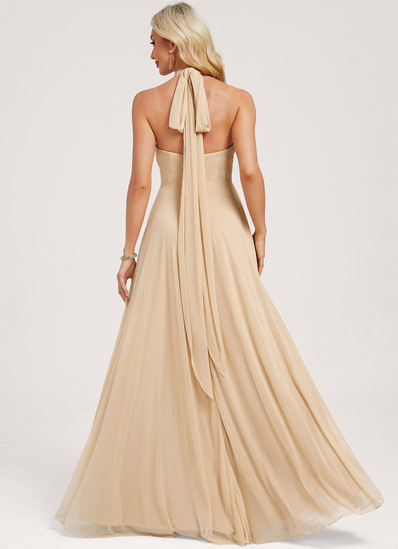 Robe Demoiselle D'Honneur Sable Élégante - gallery 5