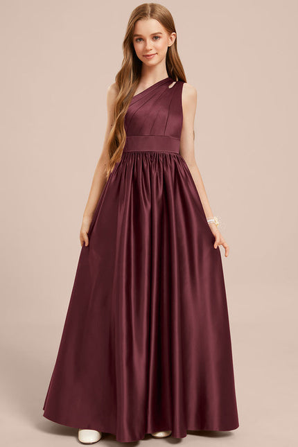 Robe Demoiselle D'Honneur Satinée Asymétrique Junior - gallery 3