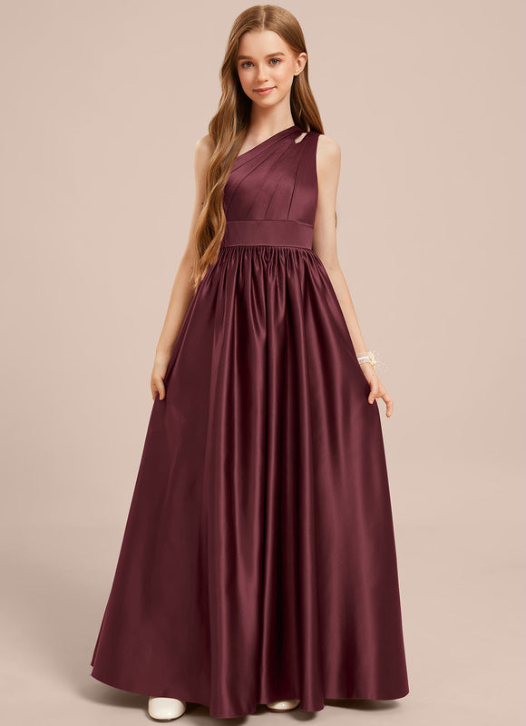 Robe Demoiselle D'Honneur Satinée Asymétrique Junior - gallery 3