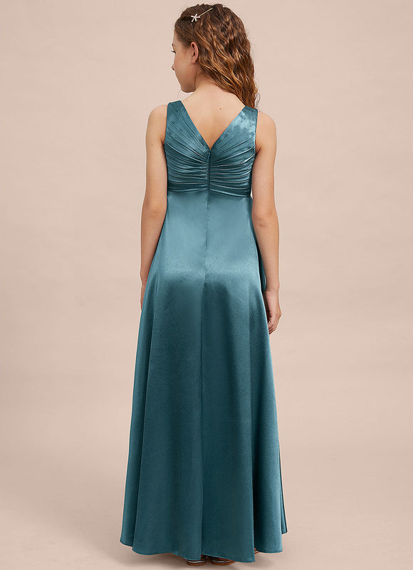 Robe Demoiselle D'Honneur Satin Émeraude Chic - gallery 7