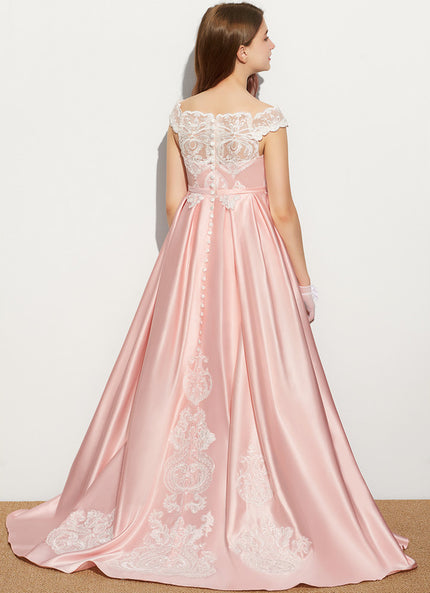 Robe Demoiselle D'Honneur Lueur Satinée Rosée