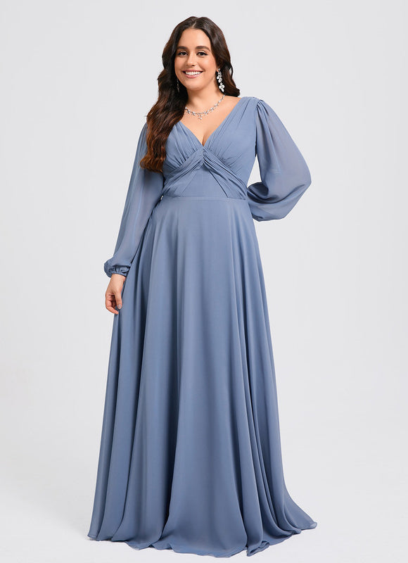 Robe Demoiselle D'Honneur Mousseline Beige - gallery 7