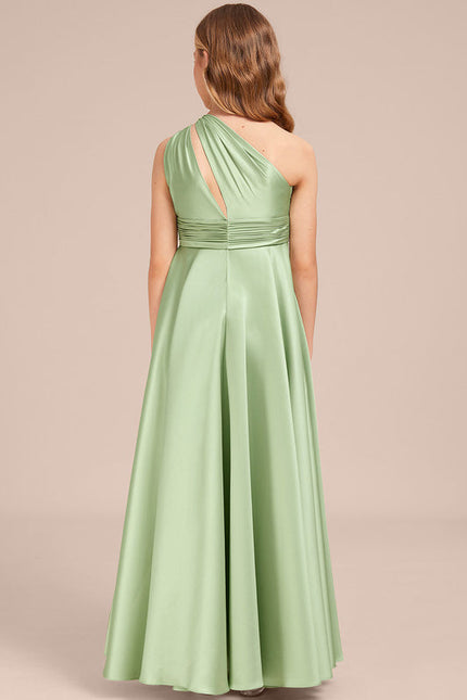 Robe Demoiselle D'Honneur Satinée Asymétrique Junior - gallery 1