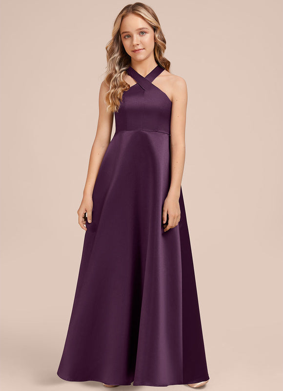 Robe Demoiselle D'Honneur Évasée Prune