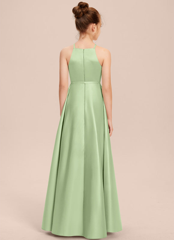 Robe Demoiselle D'Honneur Satin Fluide Asymétrique - gallery 5