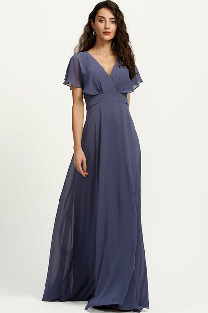 Robe Demoiselle D'Honneur Mousseline Beige - gallery 1