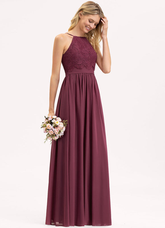 Robe Demoiselle D'Honneur Dentelle Bordeaux - gallery 1