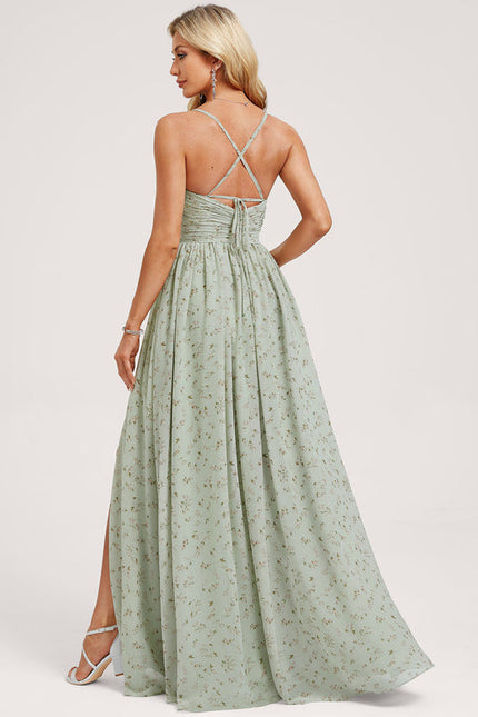 Robe Demoiselle D'Honneur Mousseline Beige - gallery 4