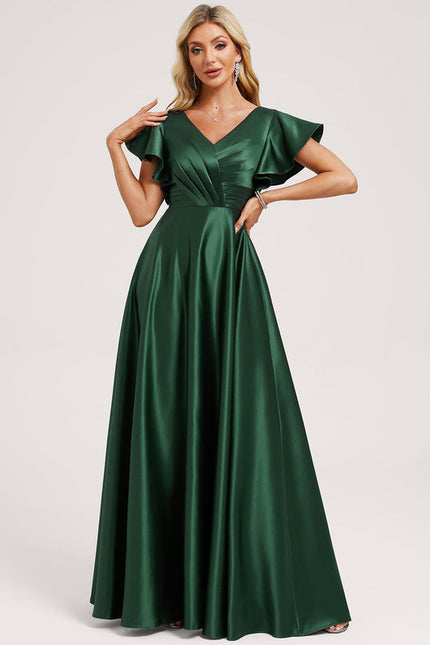 Robe Demoiselle D'Honneur Satin Vert Tendre