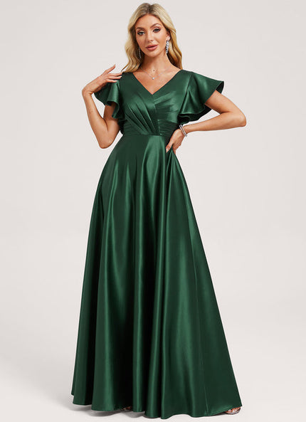 Robe Demoiselle D'Honneur Satin Vert Tendre
