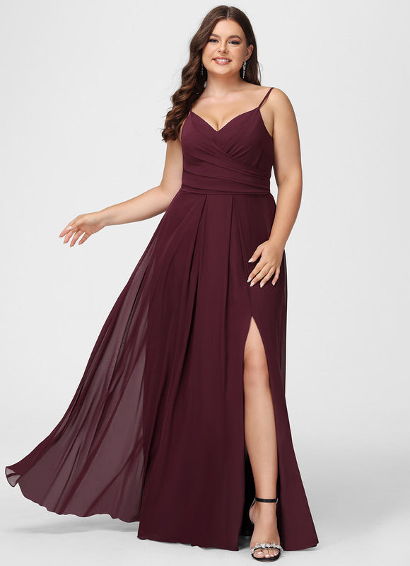 Robe Demoiselle D'Honneur À Volants Rose Pâle - gallery 6
