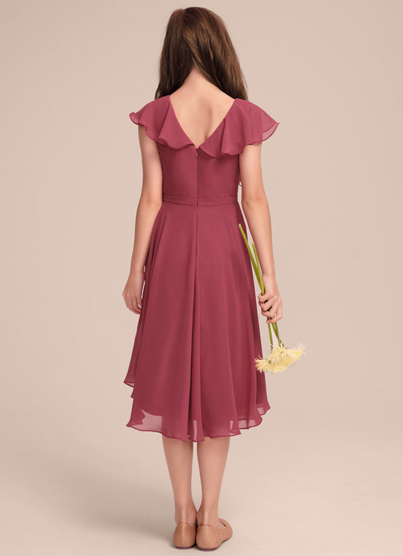 Robe Demoiselle D'Honneur Ailée Vert Pastel - gallery 4