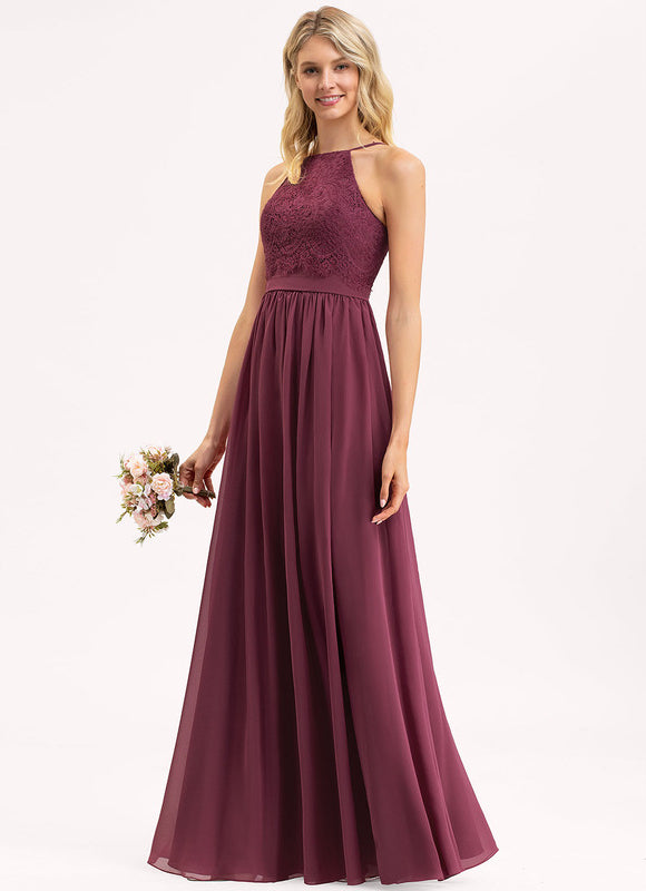 Robe Demoiselle D'Honneur Dentelle Bordeaux - gallery 2