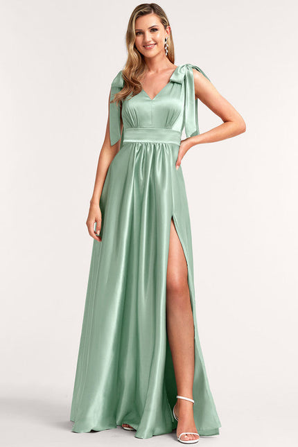 Robe Longue Demoiselle D'Honneur Rose Poudré - gallery 2
