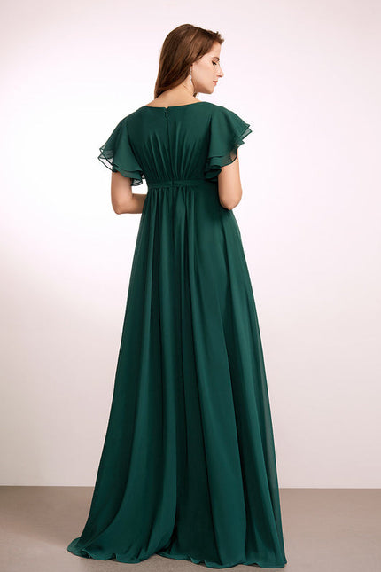 Robe Demoiselle D'Honneur Élégante Verte - gallery 4
