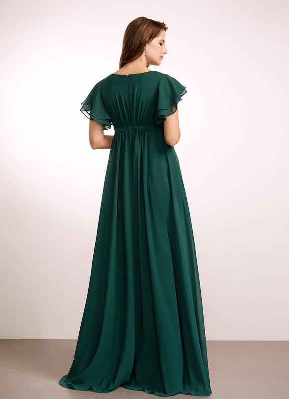 Robe Demoiselle D'Honneur Élégante Verte - gallery 4