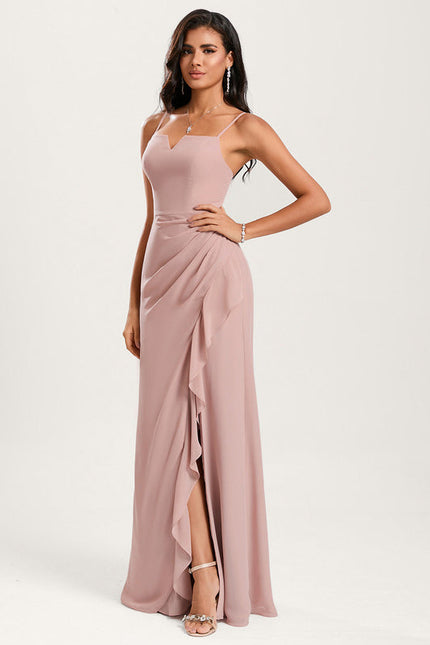 Robe Demoiselle D'Honneur Rose Drapée - gallery 1