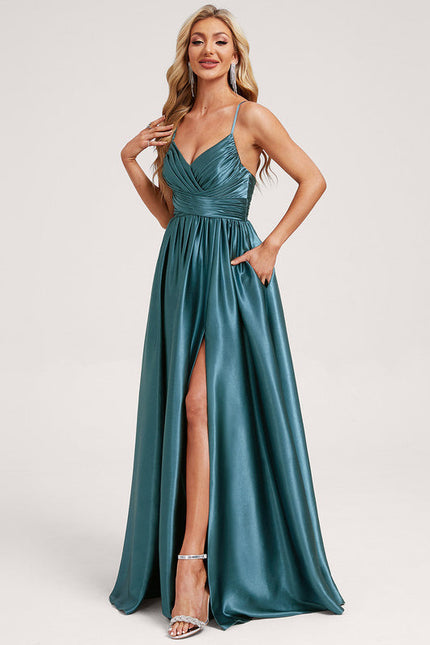 Robe Longue Satin Demoiselle D'Honneur - gallery 2