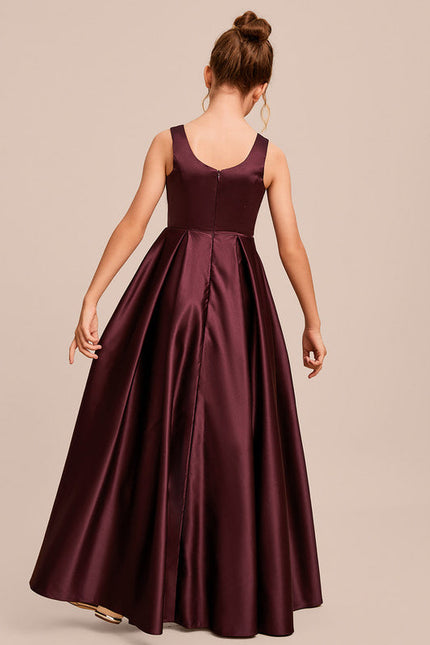 Robe Demoiselle D'Honneur Satinée Ciel - gallery 8