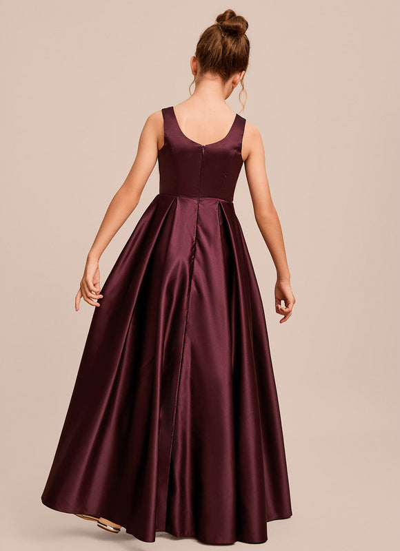 Robe Demoiselle D'Honneur Satinée Ciel - gallery 8