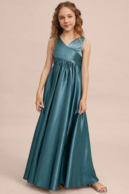 Robe Demoiselle D'Honneur Satin Émeraude Chic - gallery 6