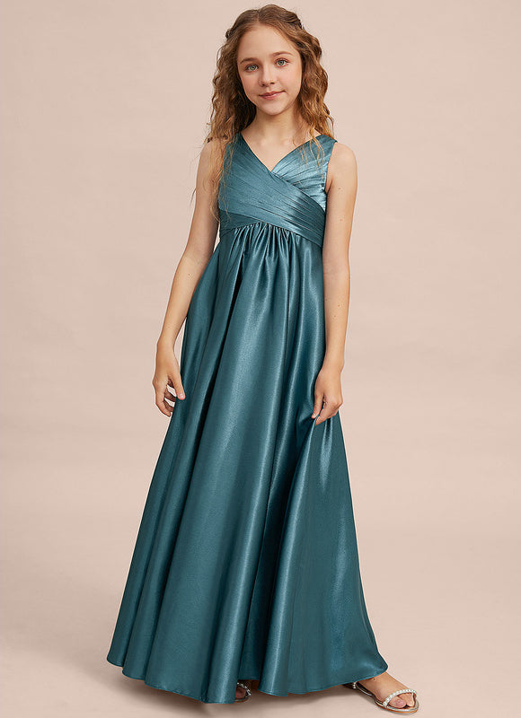 Robe Demoiselle D'Honneur Satin Émeraude Chic - gallery 6