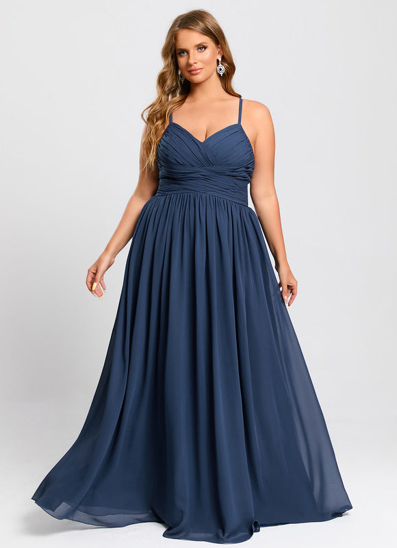 Robe Demoiselle D'Honneur Mousseline Beige - gallery 7